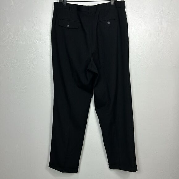 Yves Saint Laurent Black Wool Blend Pleated Front Classic Fit Pants Size 38 x 32 - Picture 4 of 11